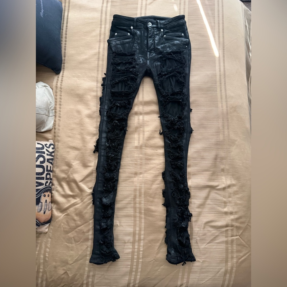 Rick Owens Custom Rock Star Black Skinny Jeans